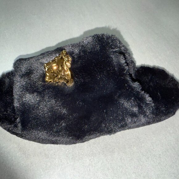 VERSACE MENS MEDUSA MEDUSA FAUX FUR HOUSE SLIPPERS SIZE 44 APPROX 10/11 - Picture 4 of 10